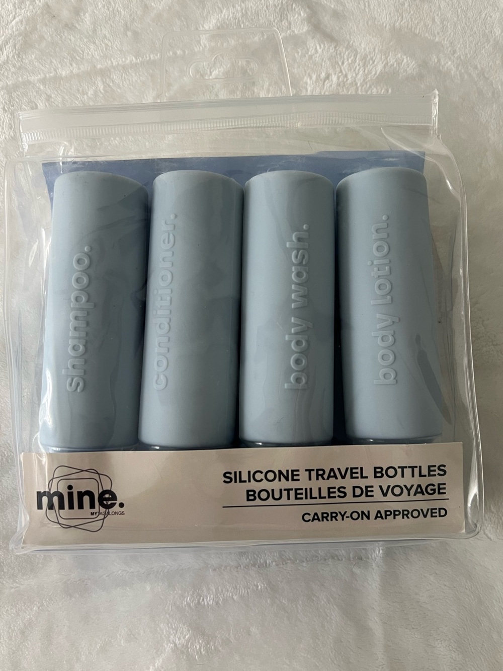 mine Light Blue Silicone Travel Bottle 4 piece Set